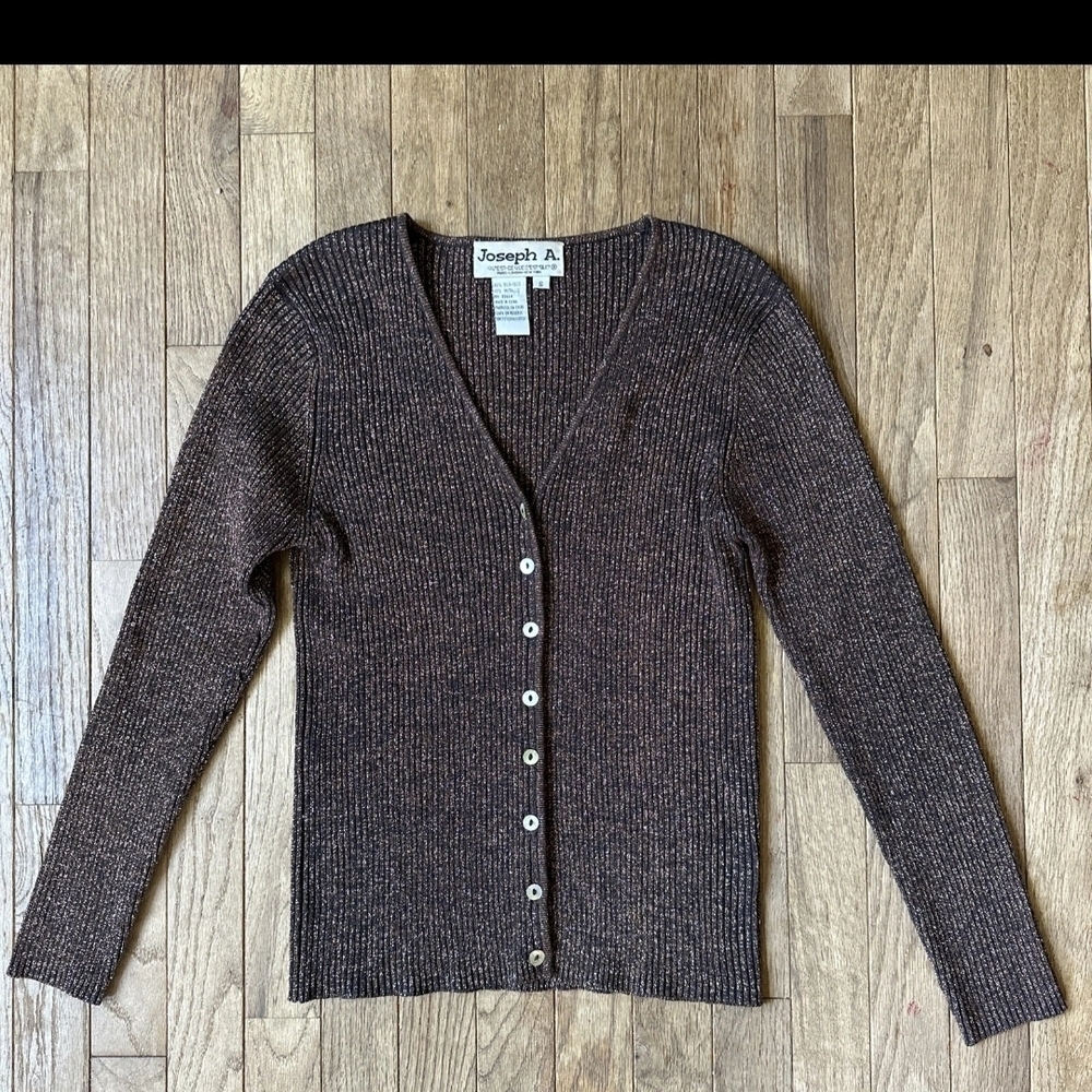 Joseph A Chocolate Button-Up Cardigan